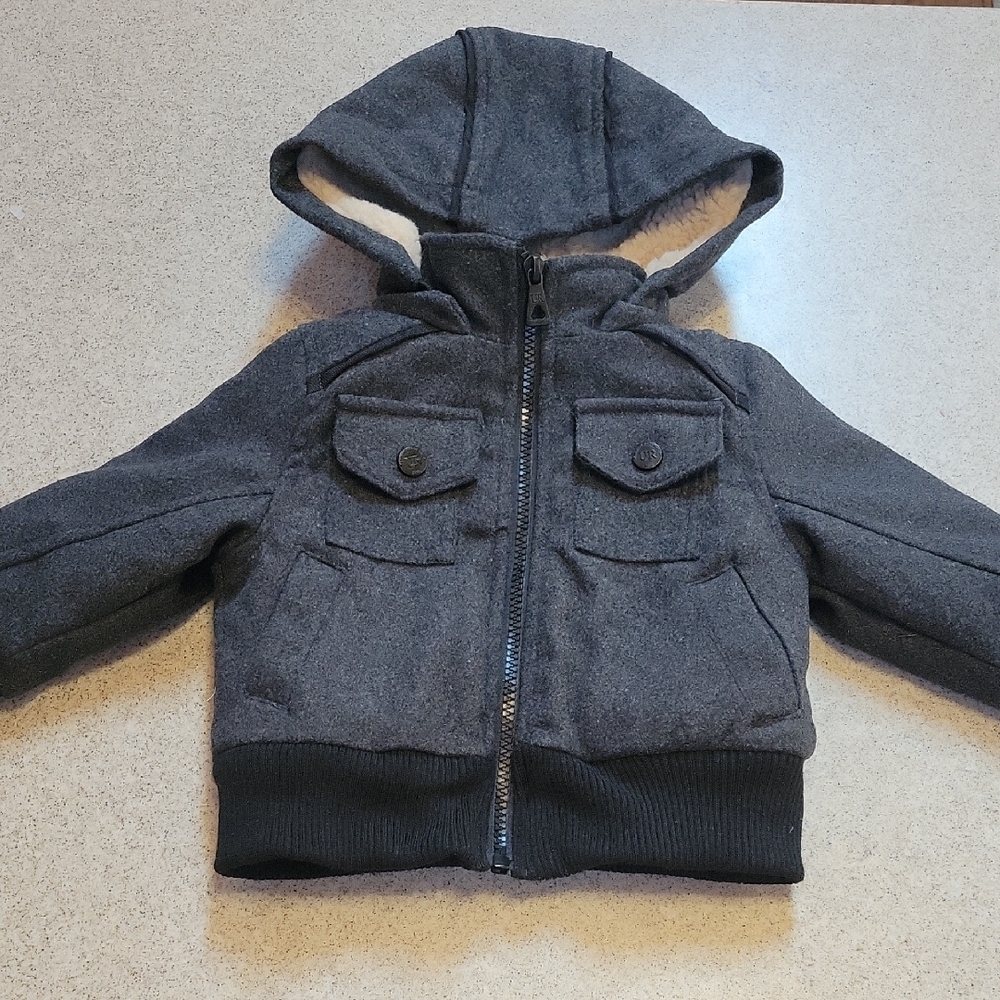 Urban Republic Baby/Toddler Charcoal Hooded Jacket Size 12 Months NWT